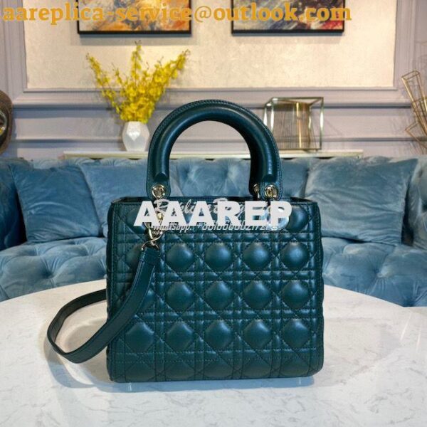 Replica Dior Lady Dior Medium Flap Cover Quilted in Cannage Lambskin L 3