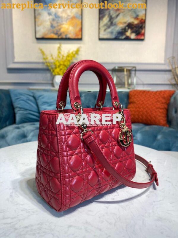 Replica Dior Lady Dior Medium Flap Cover Quilted in Cannage Lambskin L 2