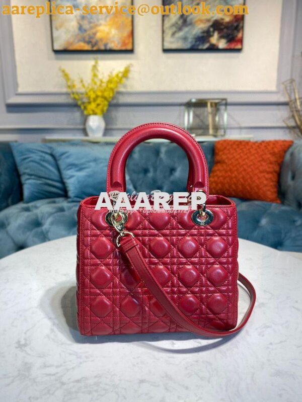 Replica Dior Lady Dior Medium Flap Cover Quilted in Cannage Lambskin L 3