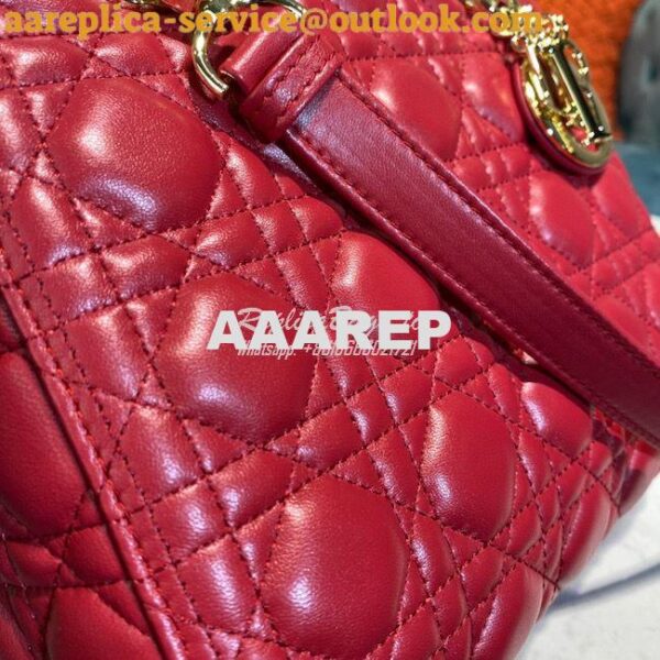 Replica Dior Lady Dior Medium Flap Cover Quilted in Cannage Lambskin L 4