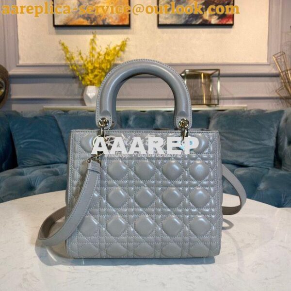 Replica Dior Lady Dior Medium Flap Cover Quilted in Cannage Lambskin L 3