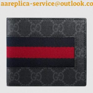 Replica Gucci Black Web GG Supreme Bi-fold Wallet