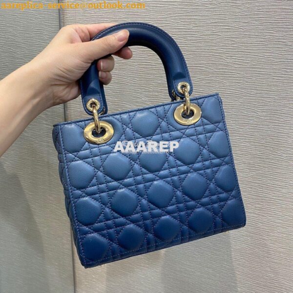Replica Dior Lady Dior My ABCdior Bag Blue Gradient Cannage Lambskin M 3