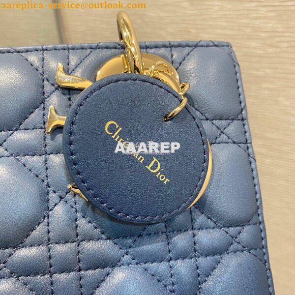 Replica Dior Lady Dior My ABCdior Bag Blue Gradient Cannage Lambskin M 5