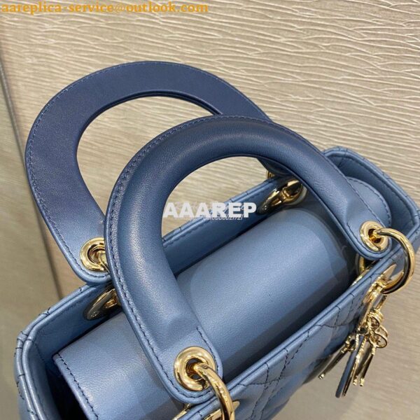 Replica Dior Lady Dior My ABCdior Bag Blue Gradient Cannage Lambskin M 6