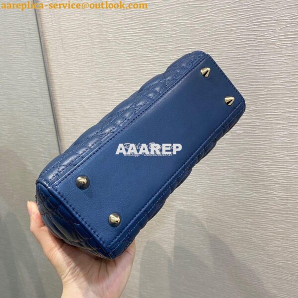 Replica Dior Lady Dior My ABCdior Bag Blue Gradient Cannage Lambskin M 9