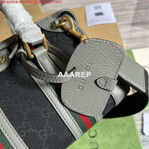 Replica Gucci 715771 Mini canvas top handle bag Gray and Black Original GG canvas 5