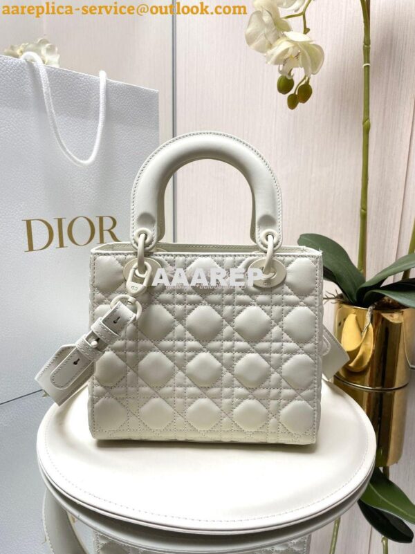 Replica Dior Lady Dior My ABCdior Bag in Latte Ultramatte Cannage Calf 6