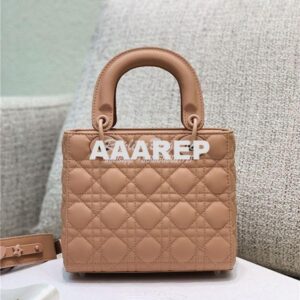 Replica Dior Lady Dior My ABCdior Bag in Nude Ultramatte Cannage Calfs 2
