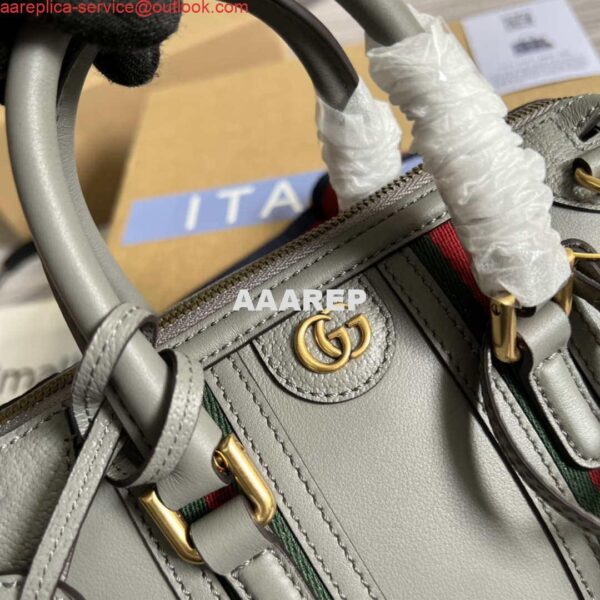 Replica Gucci 715771 Mini top handle bag with Double G Grey 4