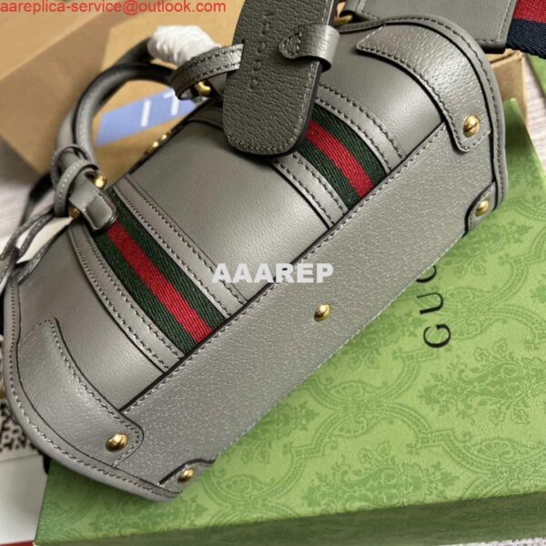 Replica Gucci 715771 Mini top handle bag with Double G Grey 7