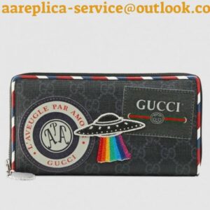 Replica Gucci Night Courrier GG Supreme Zip Around Wallet