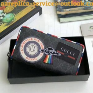 Replica Gucci Night Courrier GG Supreme Zip Around Wallet 2