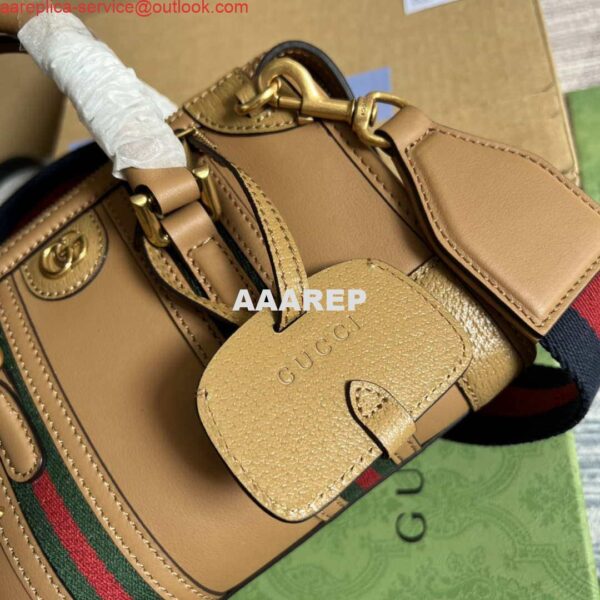 Replica Gucci 715771 Mini top handle bag with Double G Tan 5