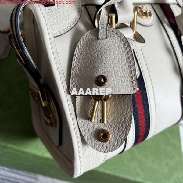 Replica Gucci 715771 Mini top handle bag with Double G White 8