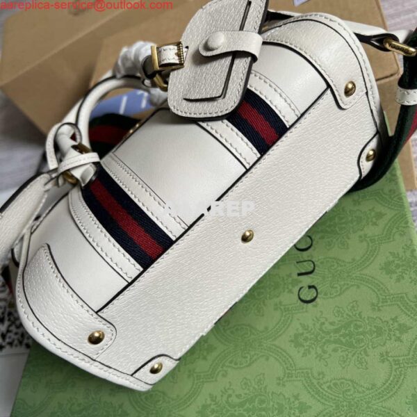 Replica Gucci 715771 Mini top handle bag with Double G White 9