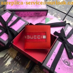 Replica Gucci Orange Stripe Leather Bi-fold Wallet 2