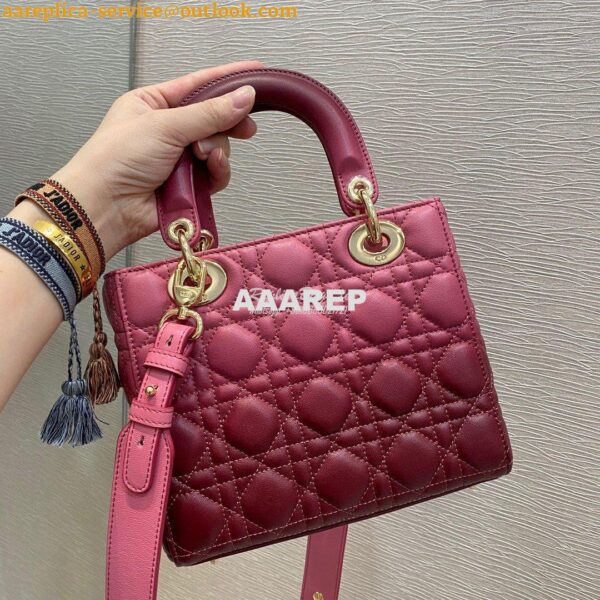 Replica Dior Lady Dior My ABCdior Bag Strawberry Gradient Cannage Lamb 3