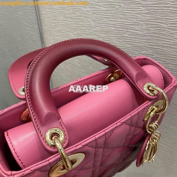 Replica Dior Lady Dior My ABCdior Bag Strawberry Gradient Cannage Lamb 6