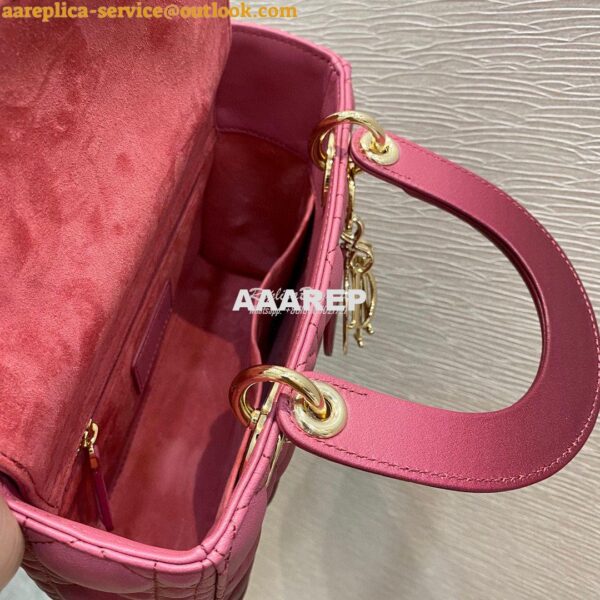 Replica Dior Lady Dior My ABCdior Bag Strawberry Gradient Cannage Lamb 7