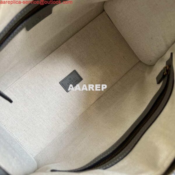 Replica Gucci 715772 Small canvas top handle bag Gray and Black 7