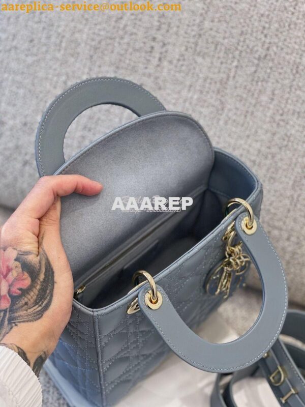 Replica Dior Lady Dior My ABCdior Lambskin Bag with Tonal Enamel Charm 10