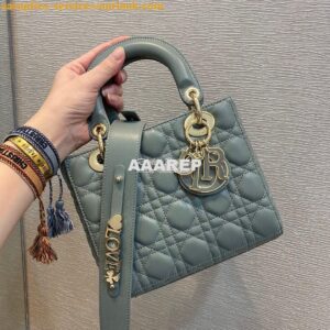 Replica Dior Lady Dior My ABCdior Lambskin Bag with Tonal Enamel Charm