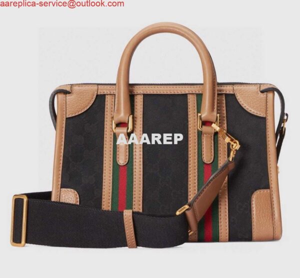 Replica Gucci 715772 Small top handle bag with Double G Black 2