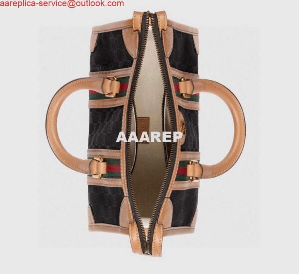 Replica Gucci 715772 Small top handle bag with Double G Black 5