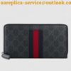 Replica Gucci Zip Around Wallet In Black Kingsnake Print GG Supreme 2