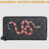 Replica Gucci Zip Around Wallet In Black GG Supreme Web