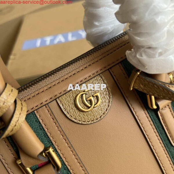 Replica Gucci 715772 Small top handle bag with Double G Light Brown 4