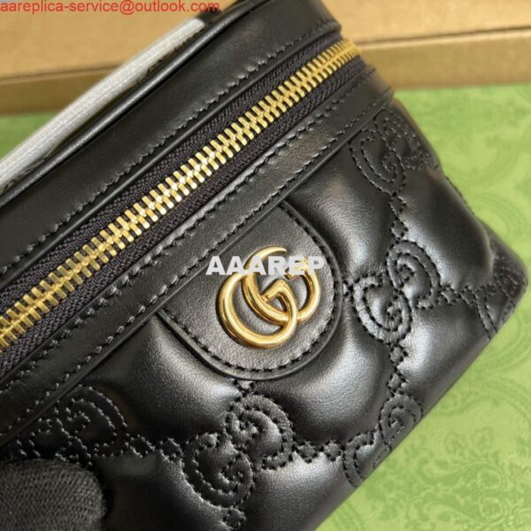 Replica Gucci 723770 GG Matelassé Top Handle Mini Bag Black 4