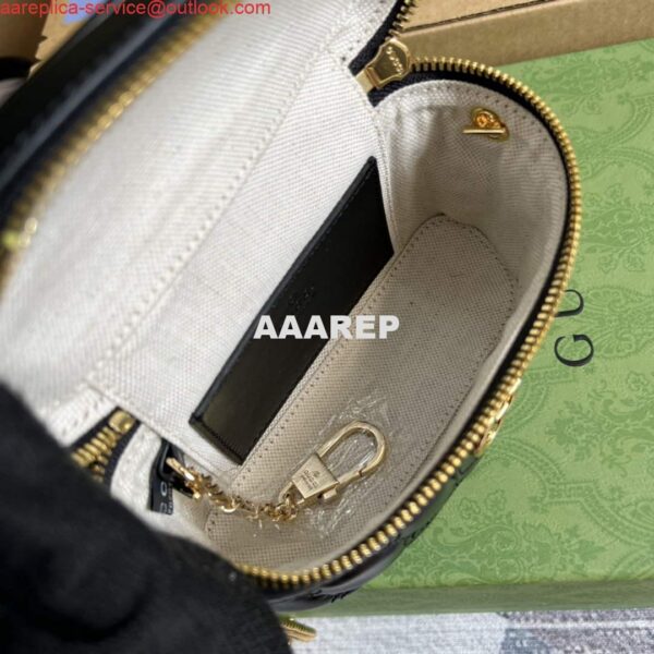 Replica Gucci 723770 GG Matelassé Top Handle Mini Bag Black 8