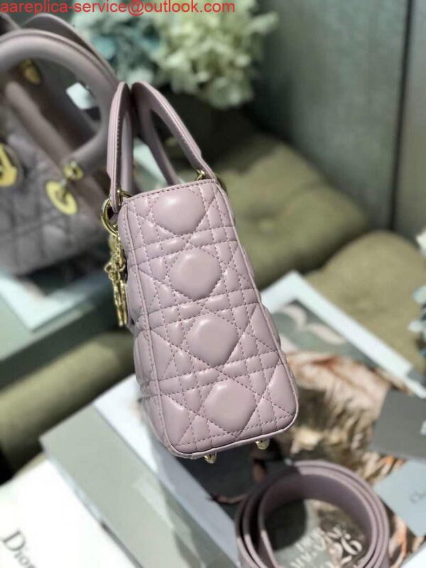 Replica Dior Small Lady My ABCDior Bag Lambskin M0538 Light Purple 3