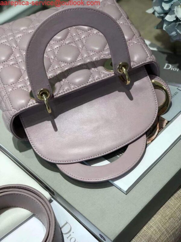 Replica Dior Small Lady My ABCDior Bag Lambskin M0538 Light Purple 6