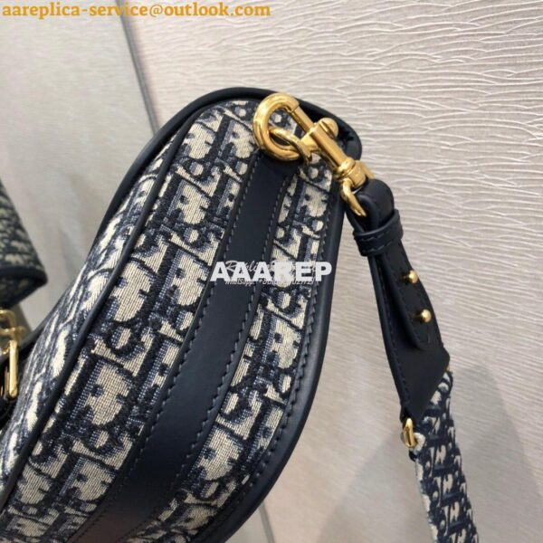 Replica Dior Large Bobby Bag Blue Oblique Jacquard Canvas M9320U 4