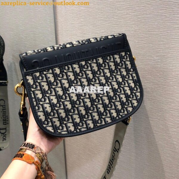 Replica Dior Large Bobby Bag Blue Oblique Jacquard Canvas M9320U 9