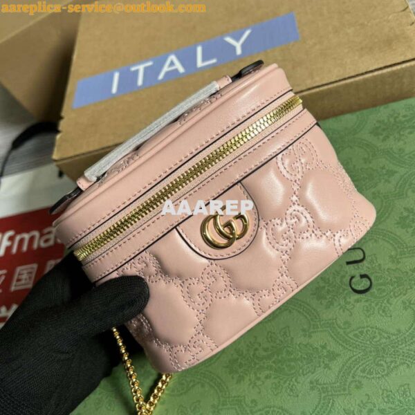 Replica Gucci 723770 GG Matelassé Top Handle Mini Bag Light Pink 3