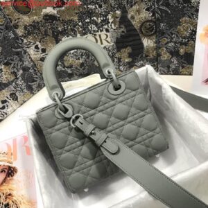 Replica Dior Small Lady My ABCDior Bag Lambskin M0538 logo gray