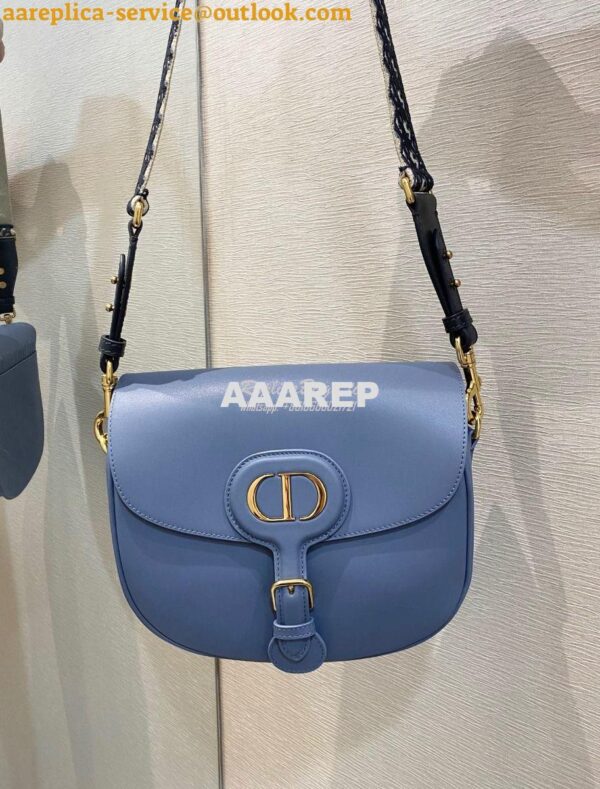 Replica Dior Large Bobby Bag Denim Blue Box Calfskin M9320U