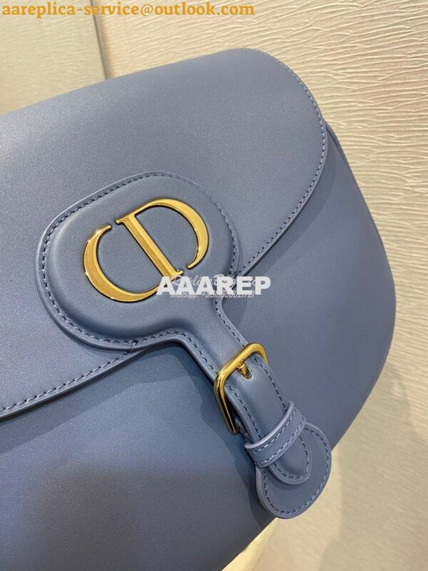 Replica Dior Large Bobby Bag Denim Blue Box Calfskin M9320U 5