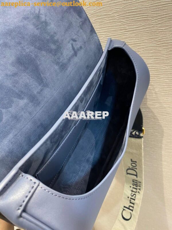 Replica Dior Large Bobby Bag Denim Blue Box Calfskin M9320U 8
