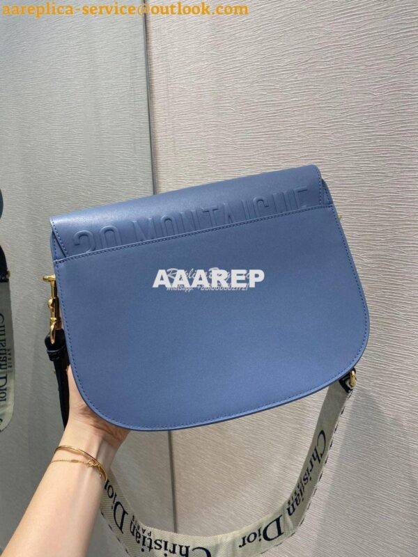 Replica Dior Large Bobby Bag Denim Blue Box Calfskin M9320U 11