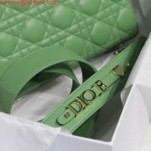 Replica Dior Small Lady My ABCDior Bag Lambskin M0538 logo green 2