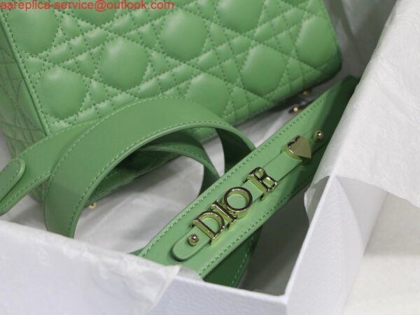 Replica Dior Small Lady My ABCDior Bag Lambskin M0538 logo green 4