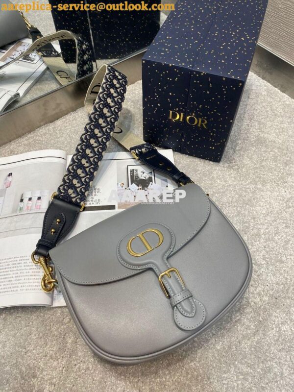 Replica Dior Large Bobby Bag Grey Box Calfskin M9320U 3