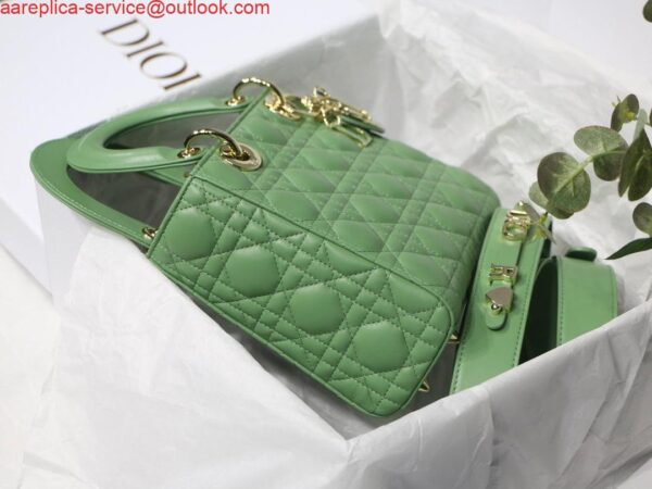 Replica Dior Small Lady My ABCDior Bag Lambskin M0538 logo green 8