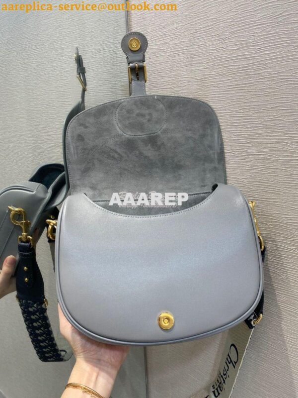 Replica Dior Large Bobby Bag Grey Box Calfskin M9320U 8