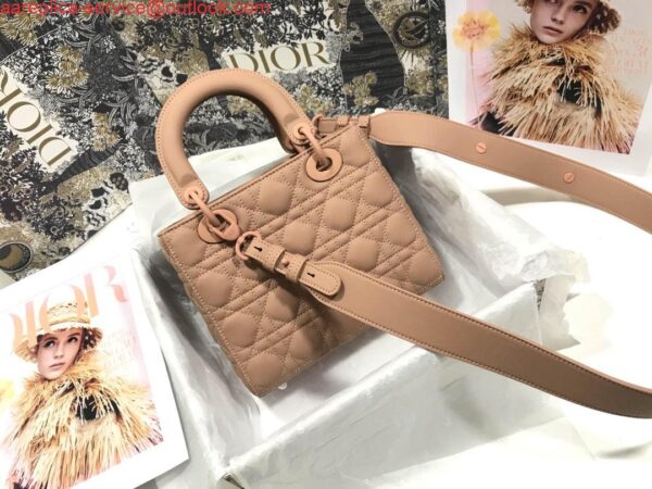 Replica Dior Small Lady My ABCDior Bag Lambskin M0538 logo pink 3